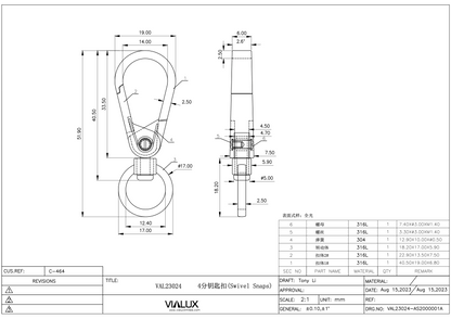 VAL23024 Snap Stainless Steel Polished