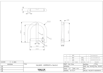 VAL23073 19mm Pin Buckle Stainless Steel Polished