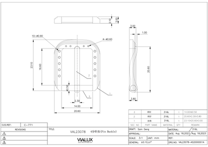 VAL23078 14mm Pin Buckle Stainless Steel Polished